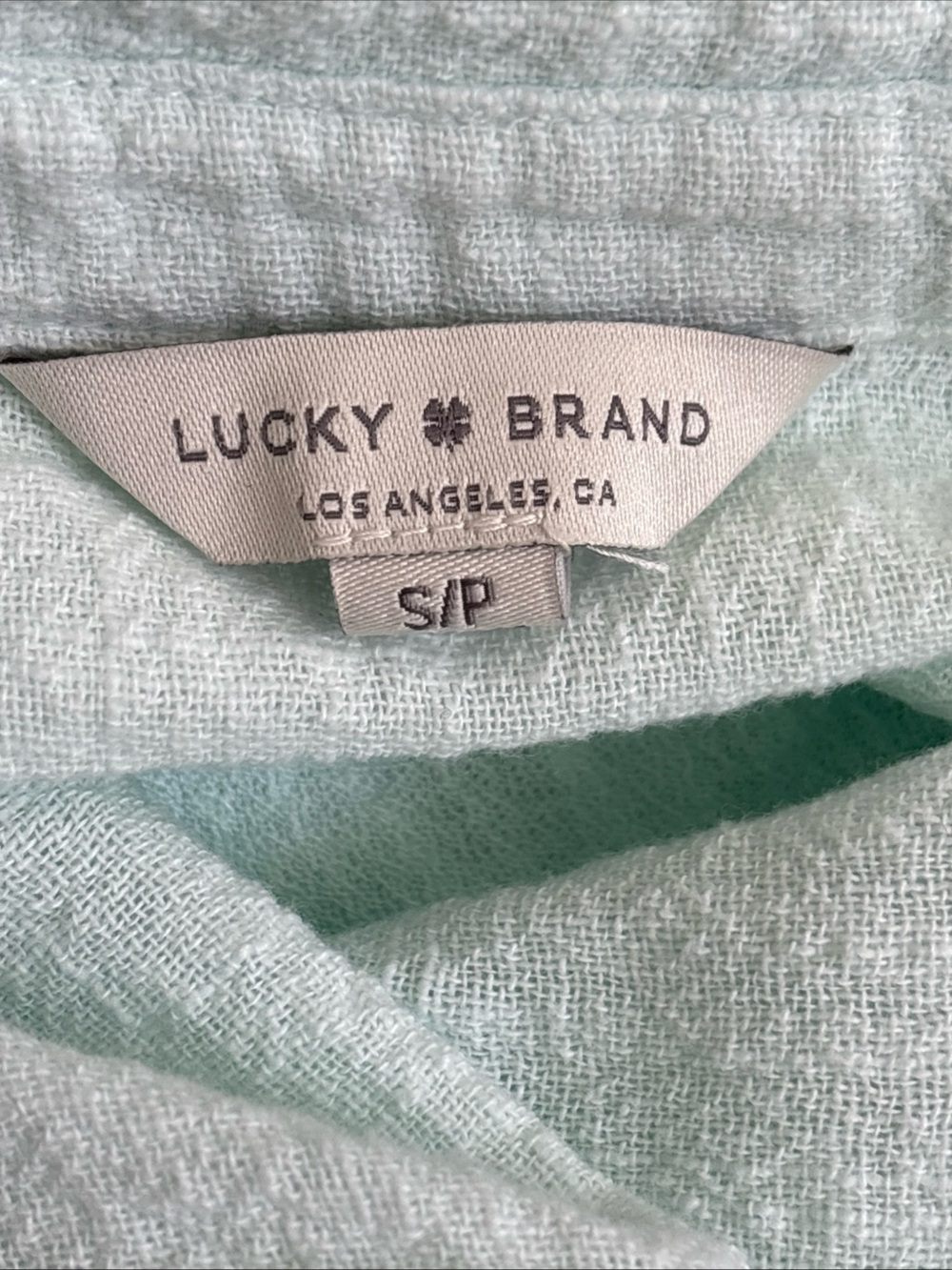 Lucky Brand Womens Light Green Short Cap Sleeve Buttoned Down Shirt Size Small - Picture 7 of 9